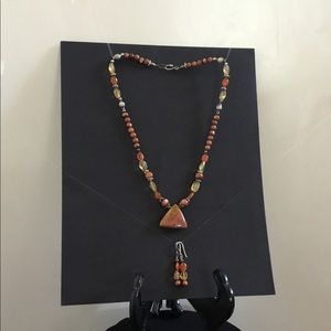 Custom beaded necklace, earrings, bracelet set